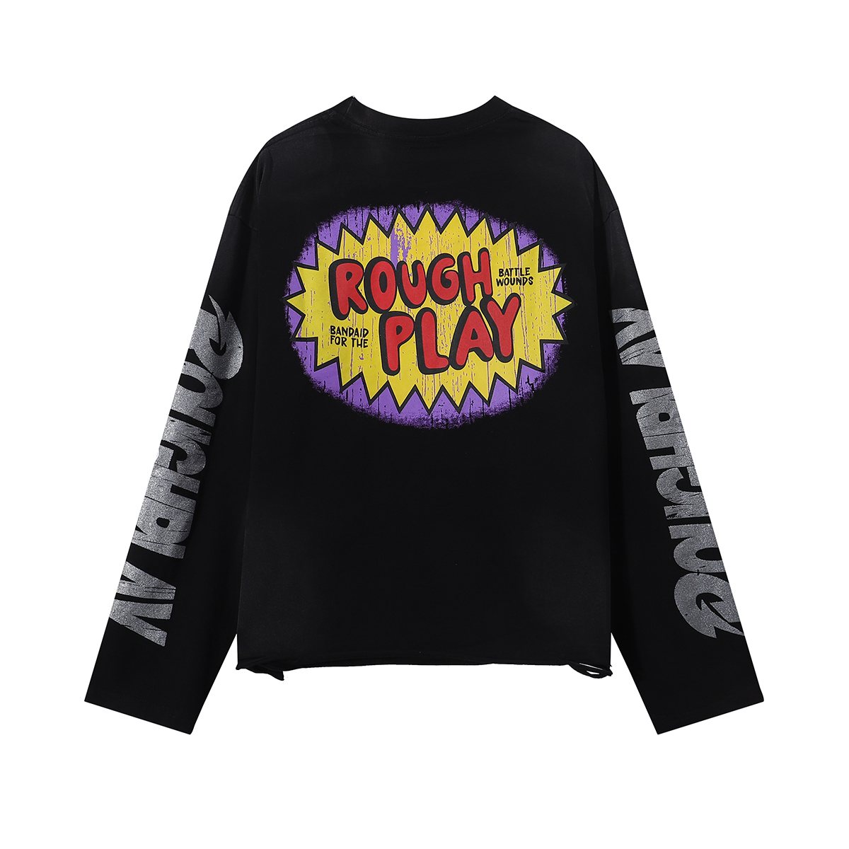 Rough Play Beavis Buttead Rhinestone Graphic Long-Sleeve T-Shirt ¡ª back