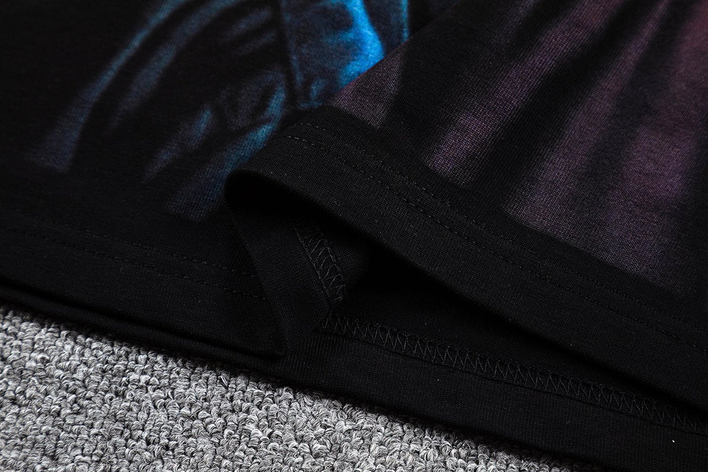 Glazagod Blue Graphic Short-Sleeve T-Shirt ¡ª fabric_closeup