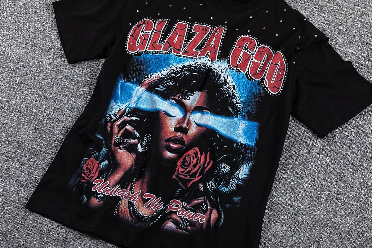 GLAZA GOD Unleash The Power Graphic T-Shirt ¡ª detail