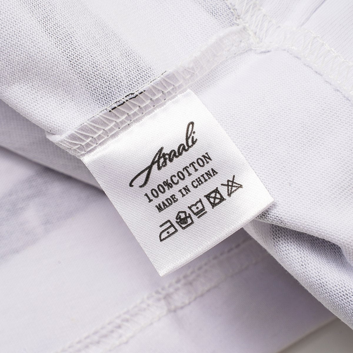 ASAALL Striped Front & Back Graphic T-Shirt ¡ª neck_label
