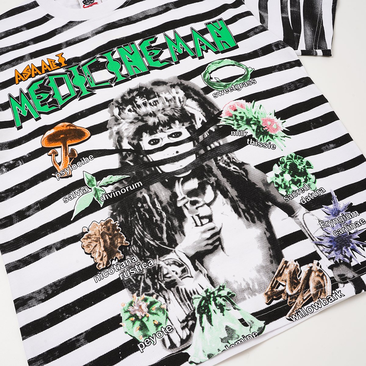 ASAALL Striped Front & Back Graphic T-Shirt ¡ª detail