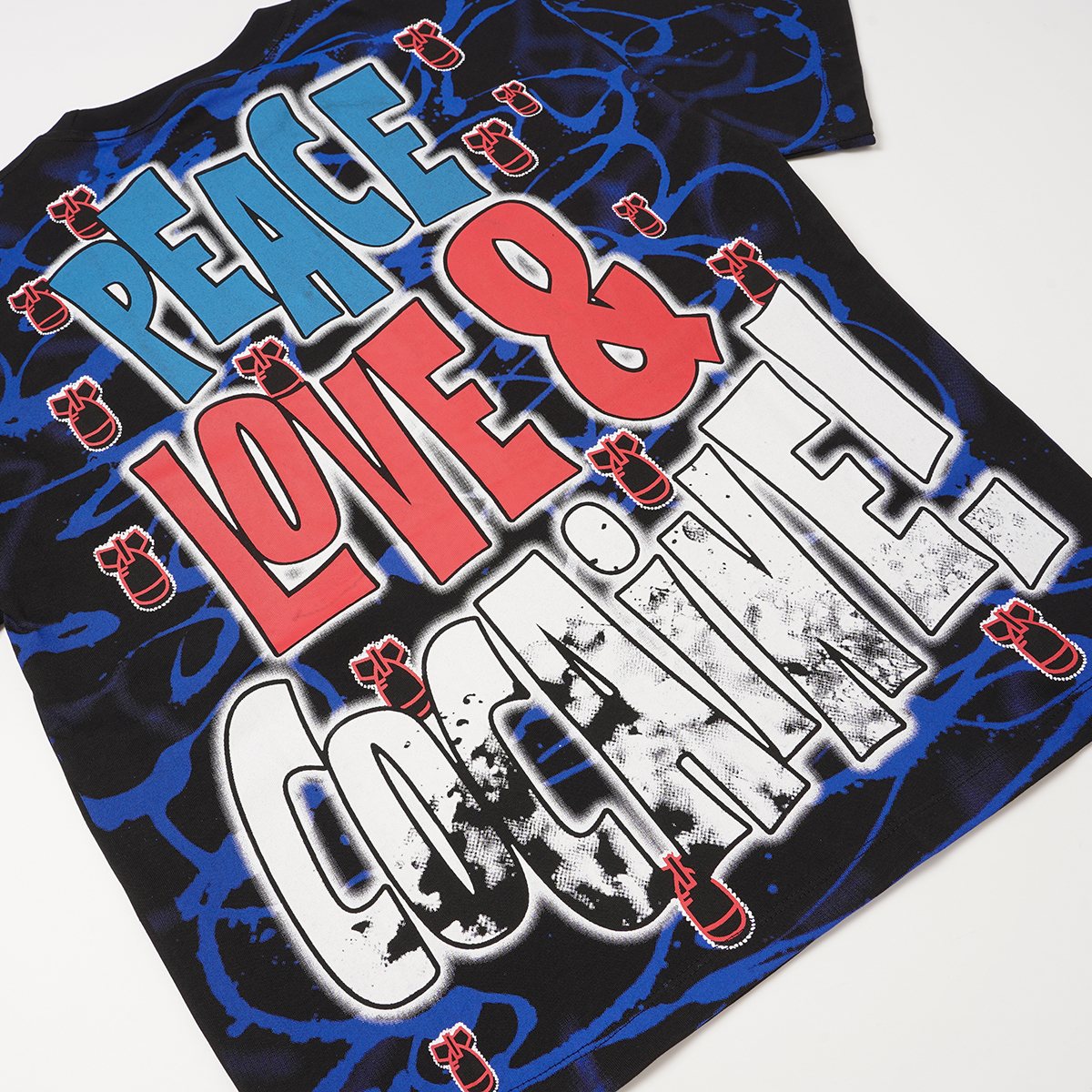 ASAALL Peace Love & Cocaine Singer Graphic T-Shirt ¡ª detail