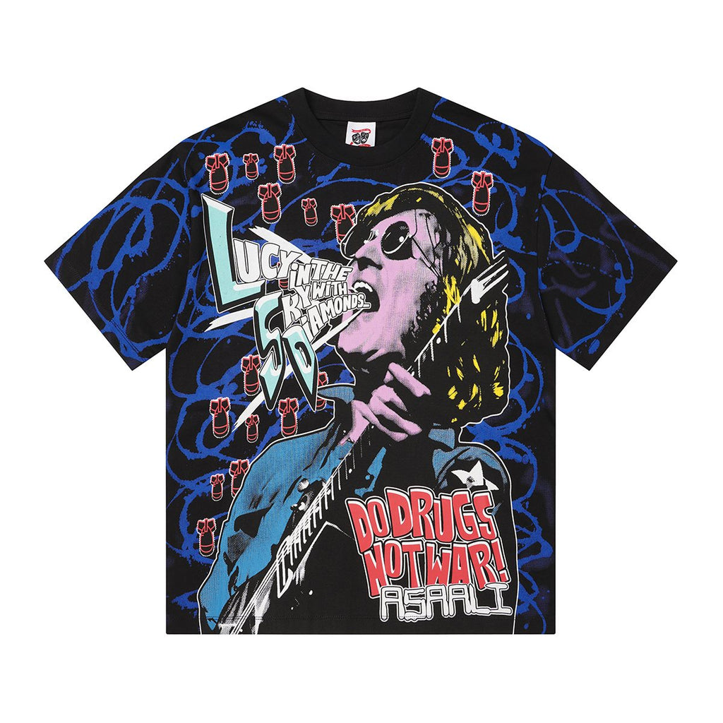 ASAALL Peace Love & Cocaine Singer Graphic T-Shirt ¡ª hero