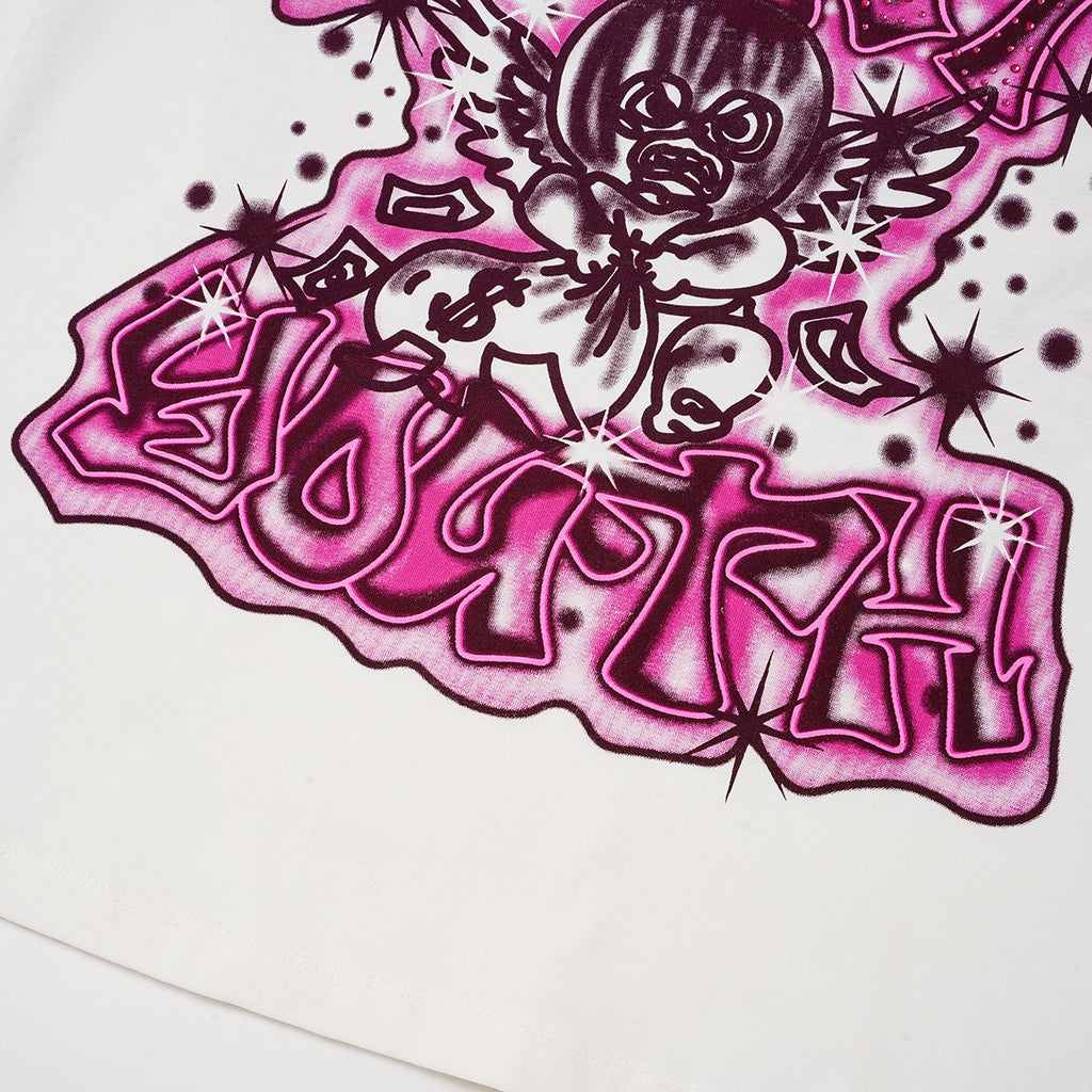 SAINT Rhinestone Front & Back Graphic T-Shirt ¡ª detail
