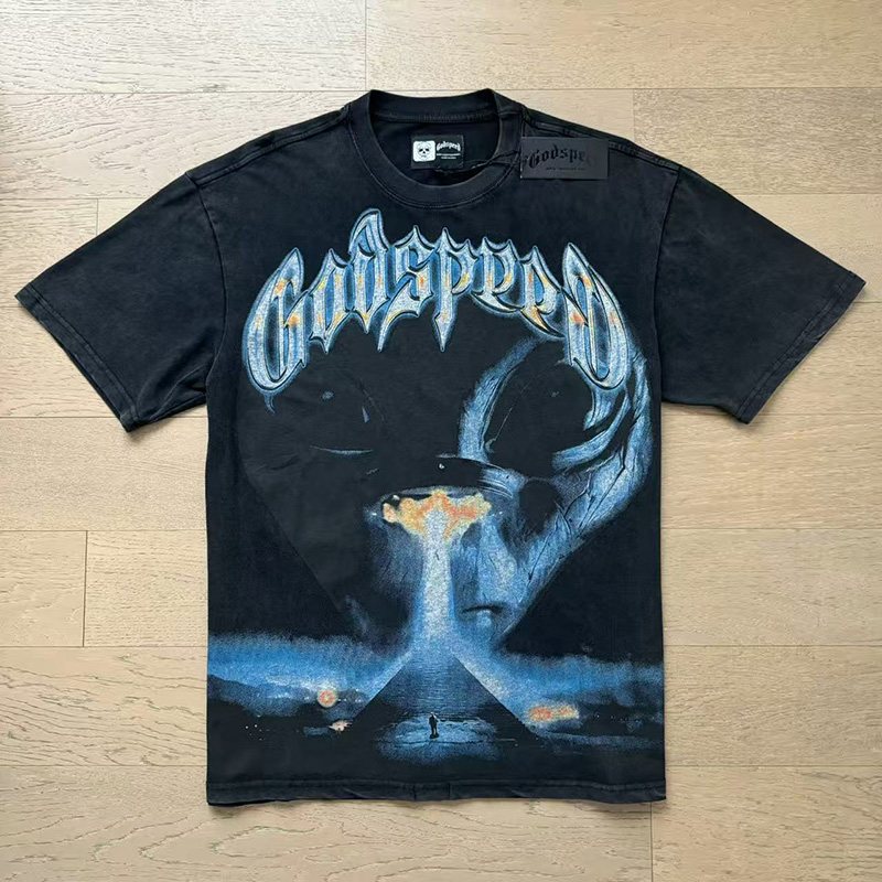Godspeed Washed Black Graphic T-Shirt ¡ª hero