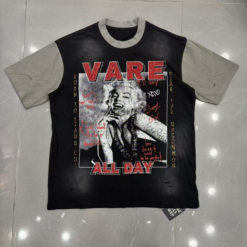 VARE ALL DAY Portrait Graphic Contrast-Sleeve T-Shirt ¡ª hero