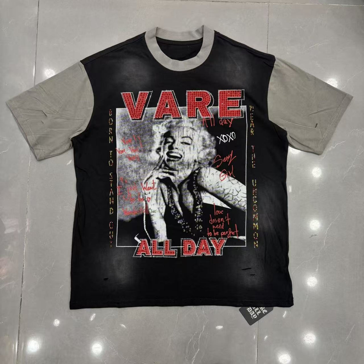 VARE ALL DAY Portrait Graphic Contrast-Sleeve T-Shirt ¡ª hero