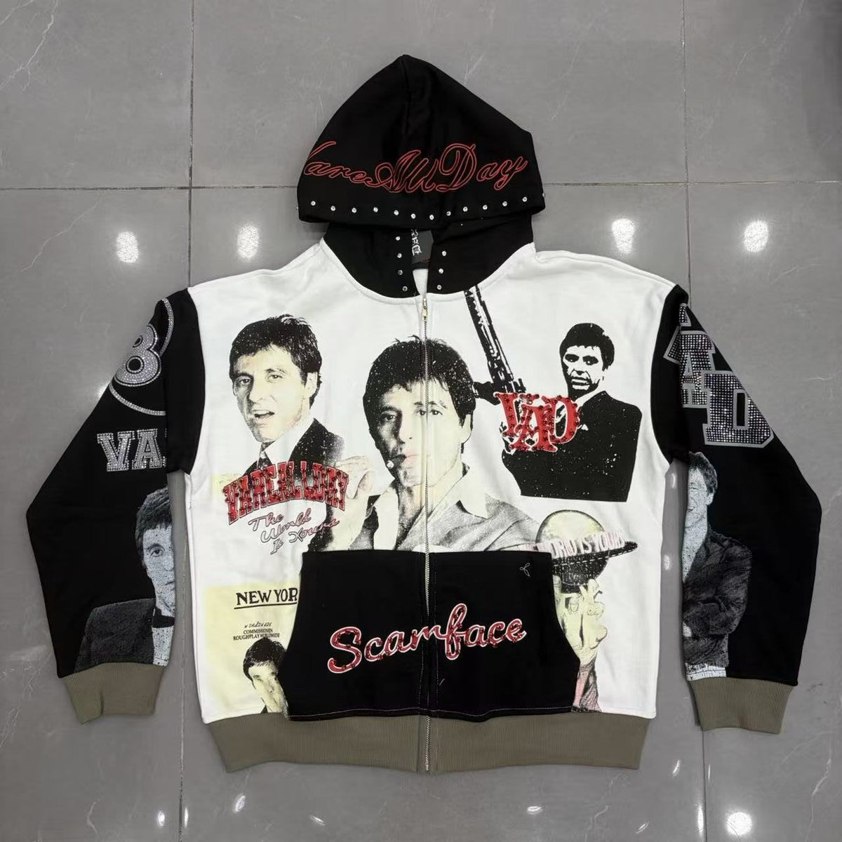 VARE ALL DAY Scarface Graphic Zip Hoodie ¡ª hero
