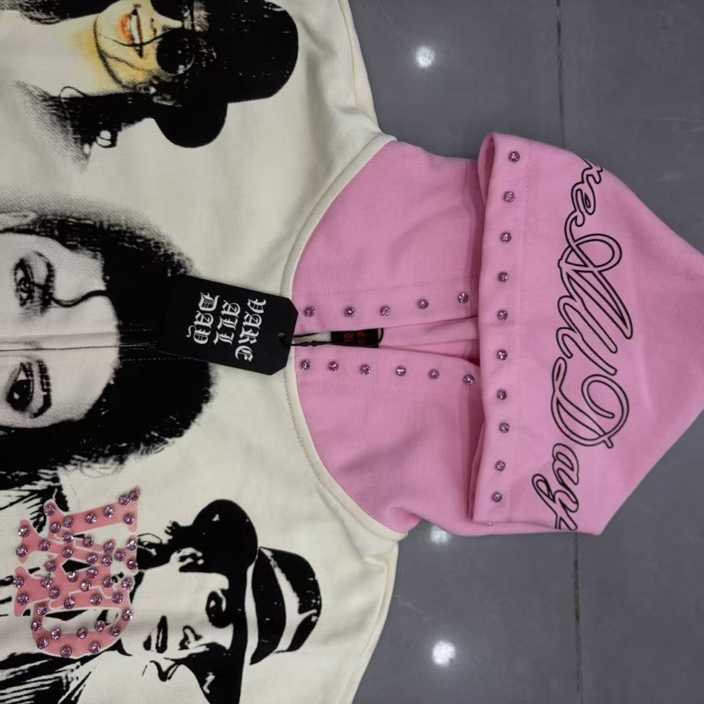 VARE ALL DAY King of Pop Graphic Zip Hoodie ¡ª detail