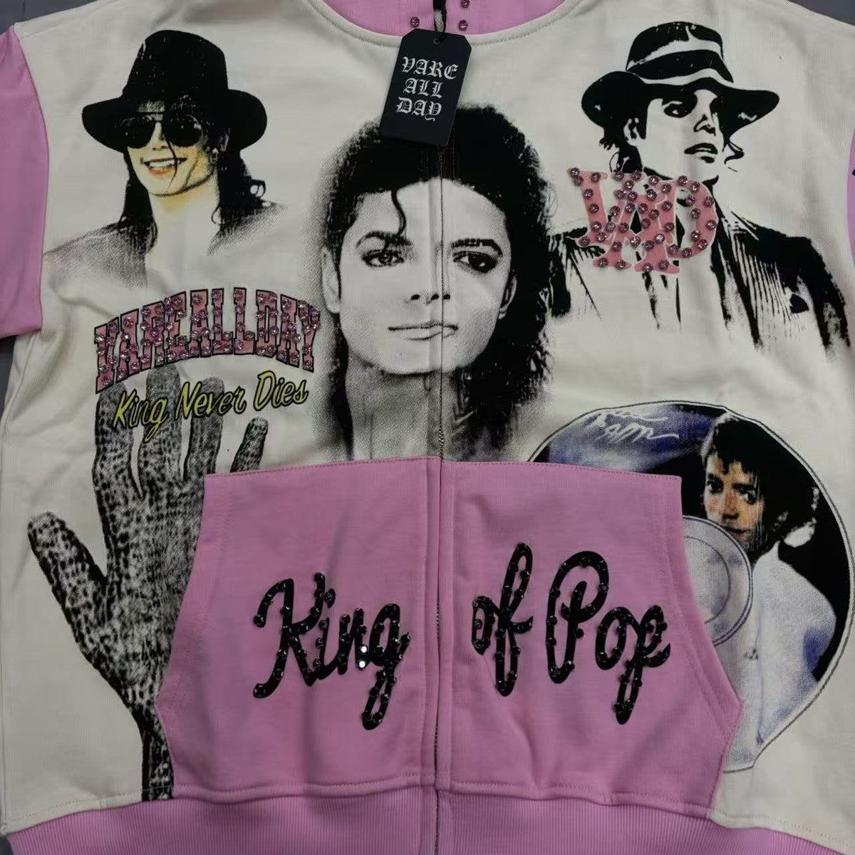 VARE ALL DAY King of Pop Graphic Zip Hoodie ¡ª front