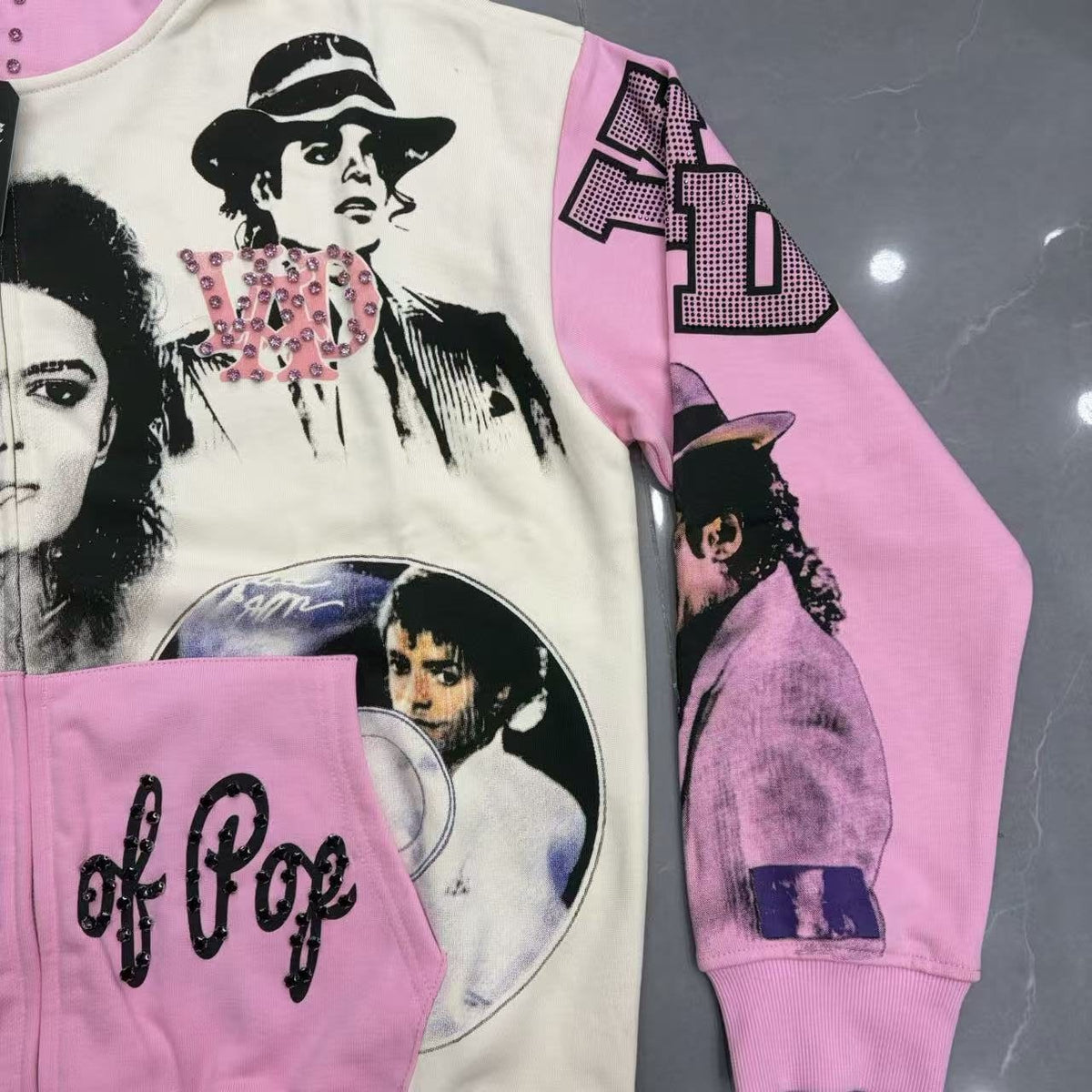 VARE ALL DAY King of Pop Graphic Zip Hoodie ¡ª detail