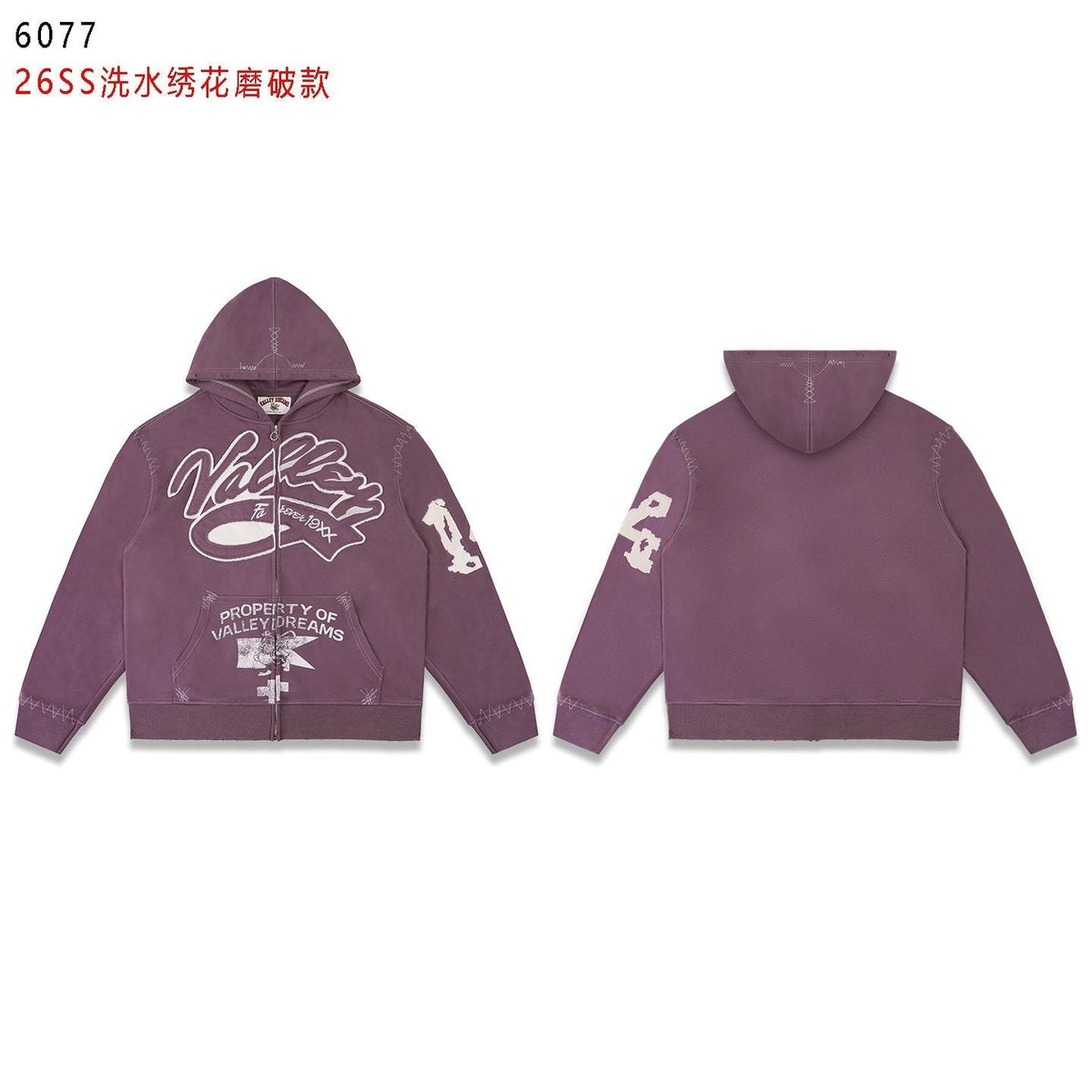 Valley Dreams Washed Full-Zip Graphic Hoodie ¡ª front