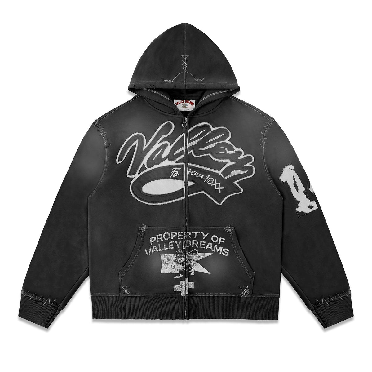 Valley Dreams Washed Full-Zip Graphic Hoodie ¡ª front