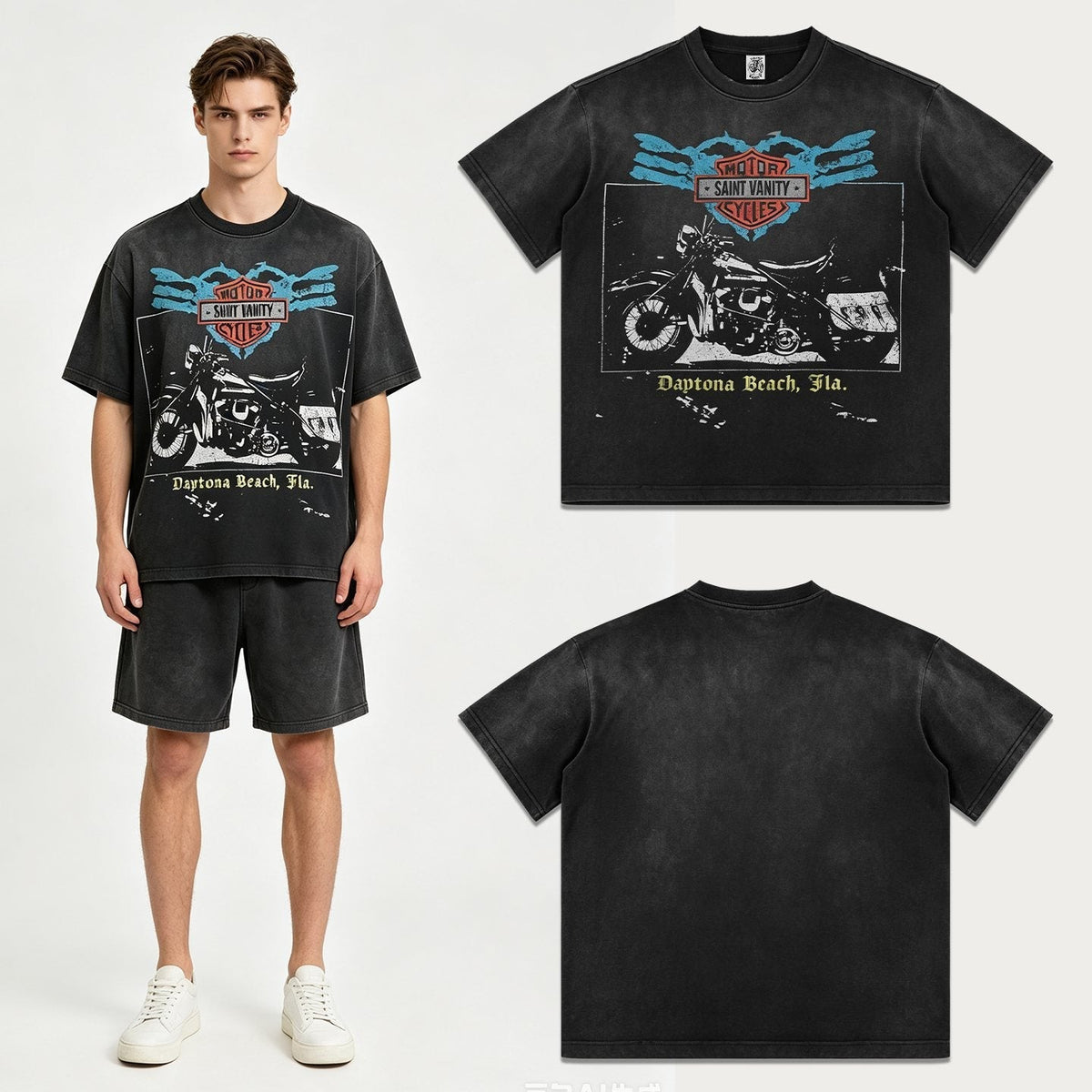 Saint Vanity Daytona Motorcycle Graphic T-Shirt ¡ª context