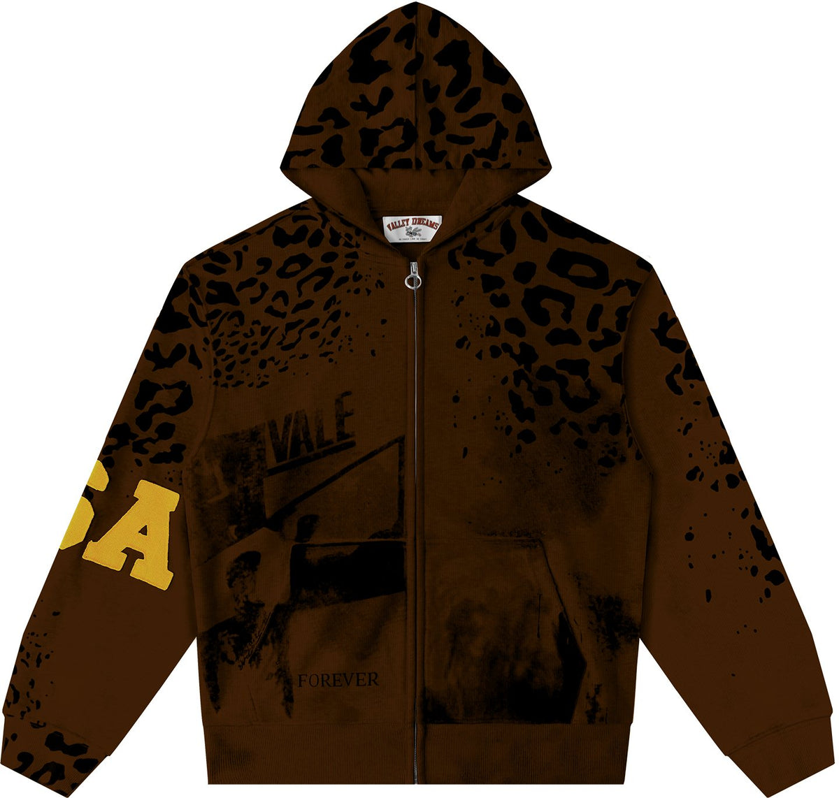 Valley Dreams Forever Leopard Panel Zip Hoodie ¡ª hero