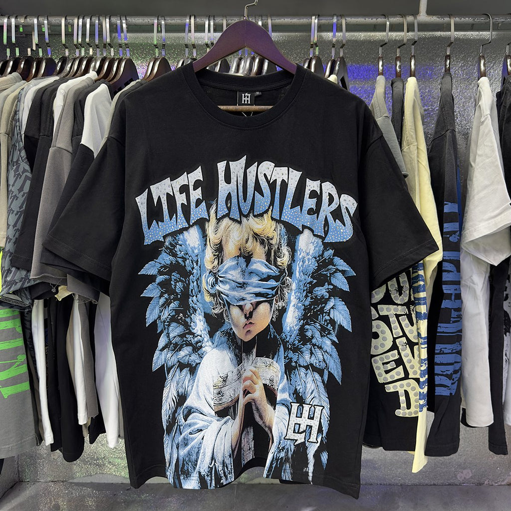 Life Hustlere Pary Praying Angel Graphic T-Shirt ¡ª context