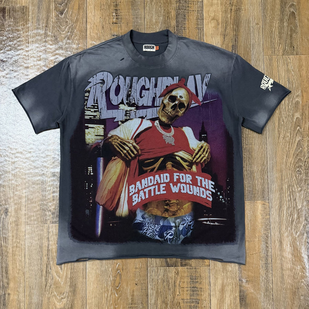 Rough Play Skeleton Globe Graphic T-Shirt ¡ª front