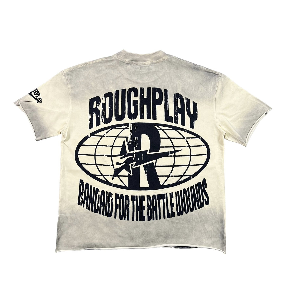 Rough Play Rhinestone Graphic T-Shirt - Cream ¡ª back