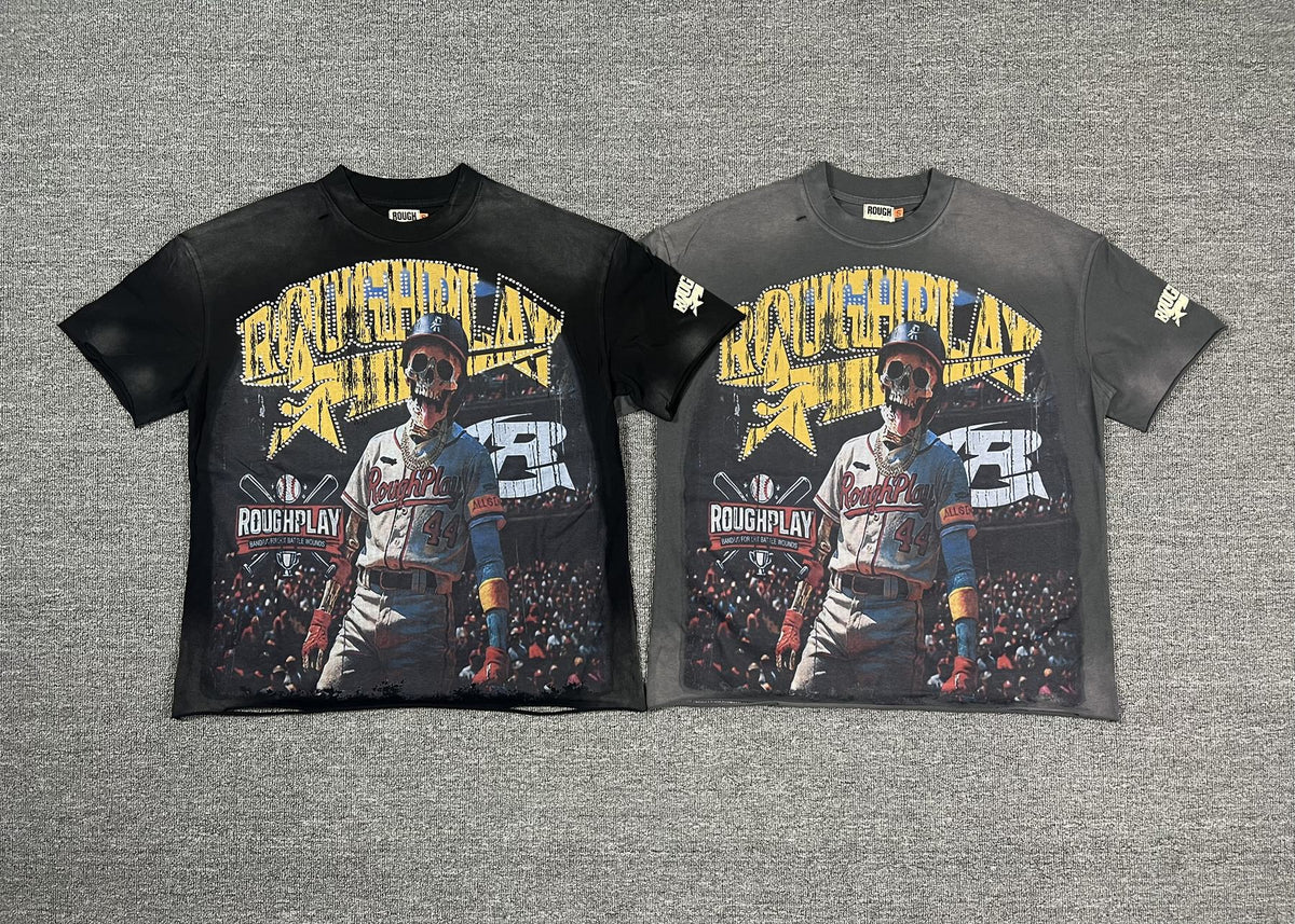 Rough Play Baseball Smiley Graphic T-Shirt ¡ª comparison