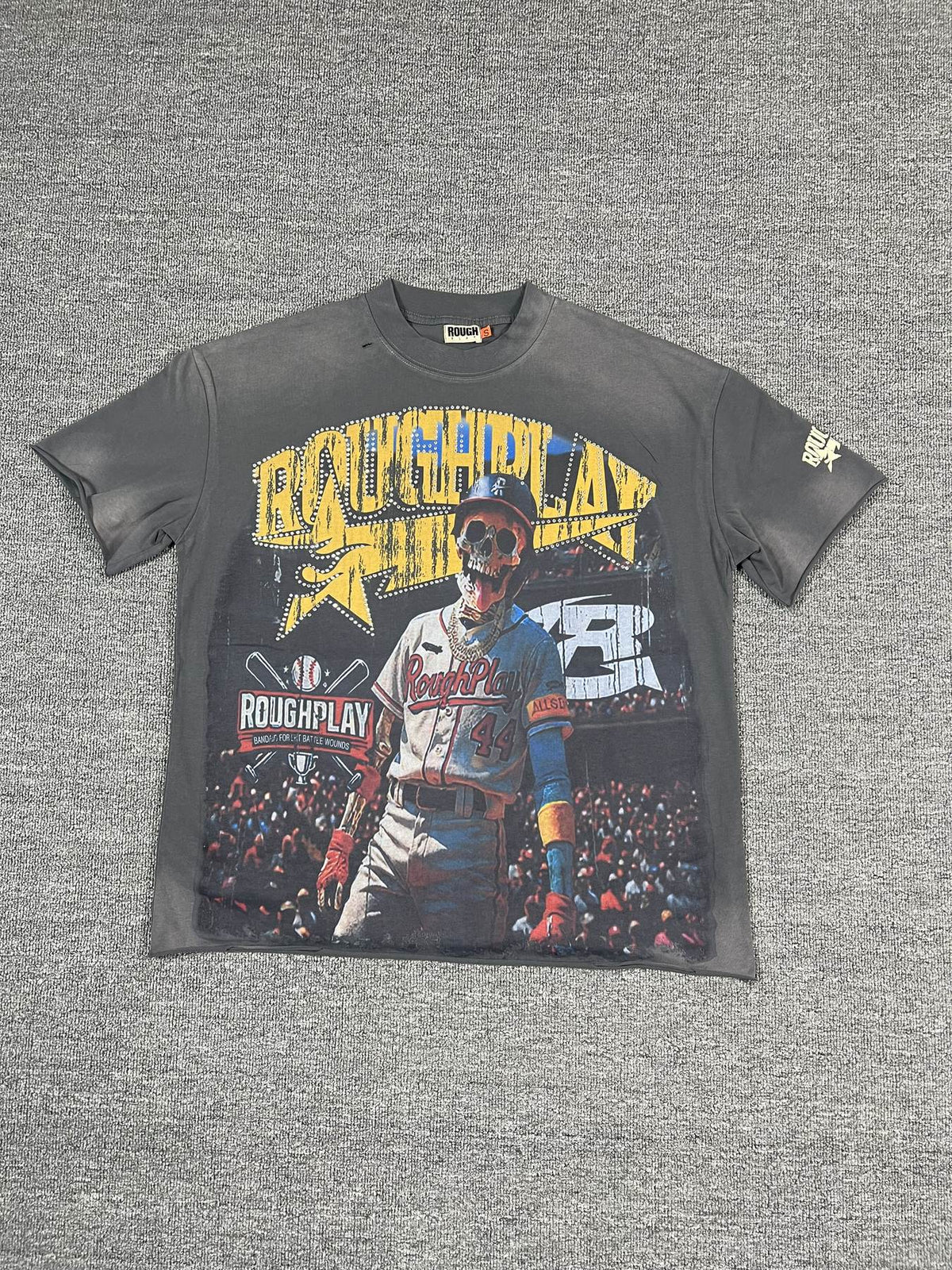 Rough Play Baseball Smiley Graphic T-Shirt ¡ª front