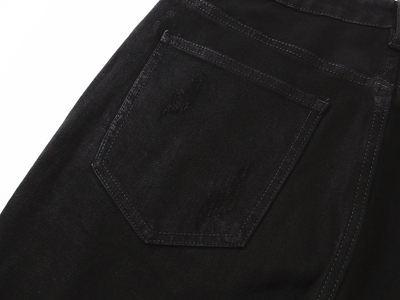 VALABASAS V005 Distressed Black Jeans ¡ª detail