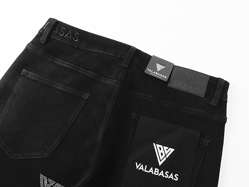 VALABASAS Black Triangle Motif Jeans ¡ª detail