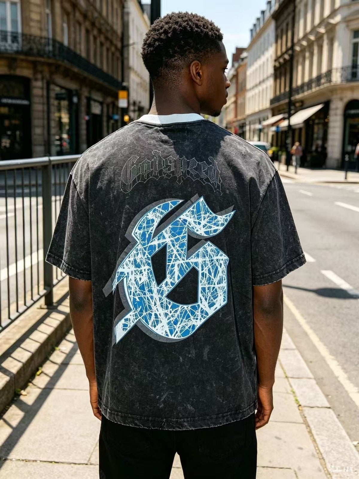 Godspeed Acid-Wash Graphic T-Shirt ¡ª model