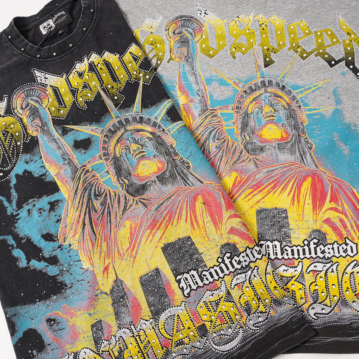 Godspeed Statue of Liberty Worldwide Graphic T-Shirt ¡ª detail