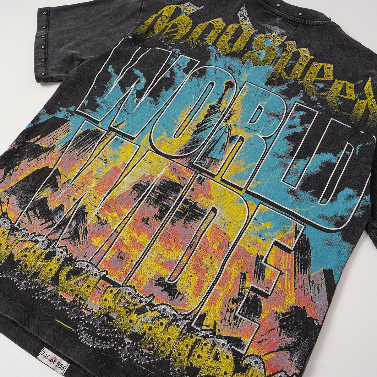 Godspeed Statue of Liberty Worldwide Graphic T-Shirt ¡ª detail