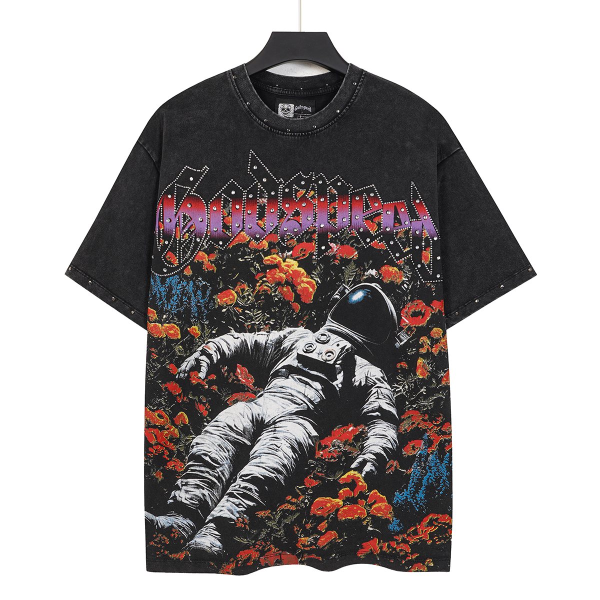 Godspeed Astronaut Flowers Studded Short-Sleeve T-Shirt ¡ª hero