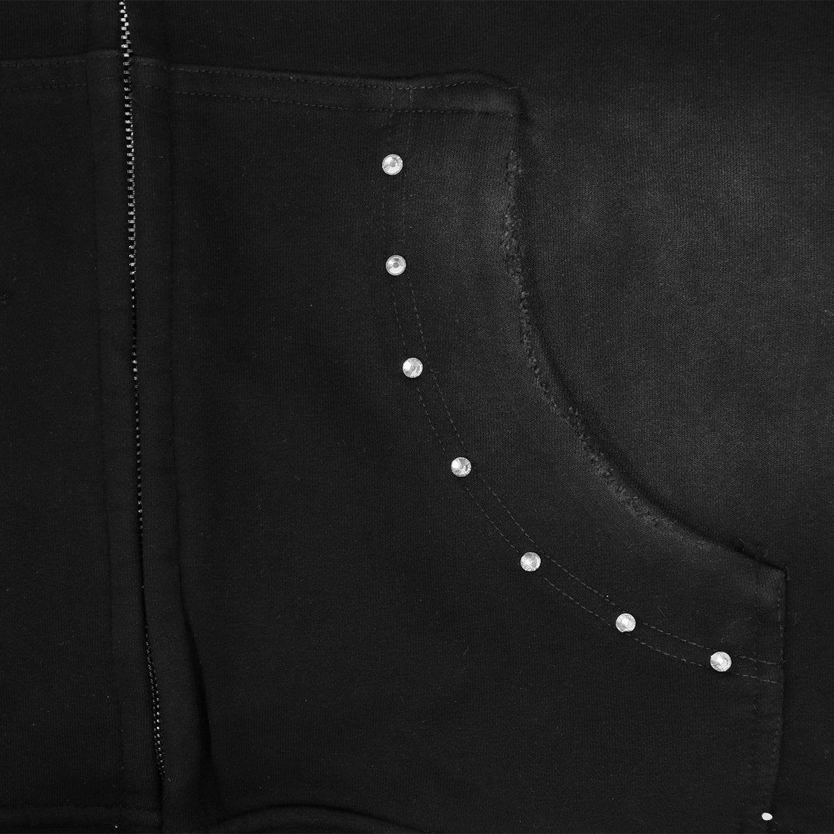 Rough Play Studded Stripe Full-Zip Hoodie ¡ª detail