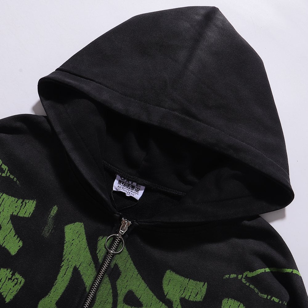 VALE USA Liberty Graphic Washed Zip Hoodie ¡ª detail