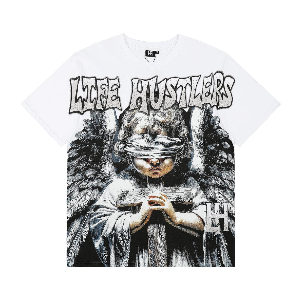 Life Hustlere LIFE HUSTLERS Angel Graphic T-Shirt - White/Black ¡ª hero