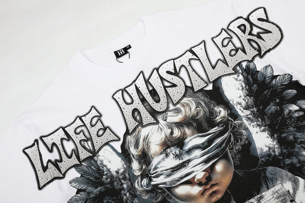 Life Hustlere LIFE HUSTLERS Angel Graphic T-Shirt - White/Black ¡ª detail