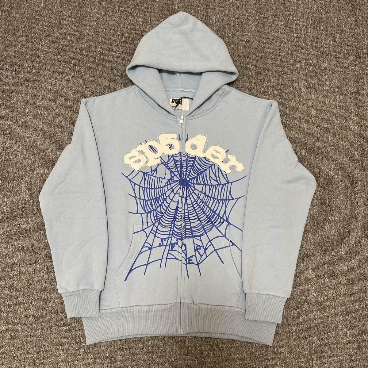 Sp5der Spiderweb Graphic Zip Hoodie ¡ª front