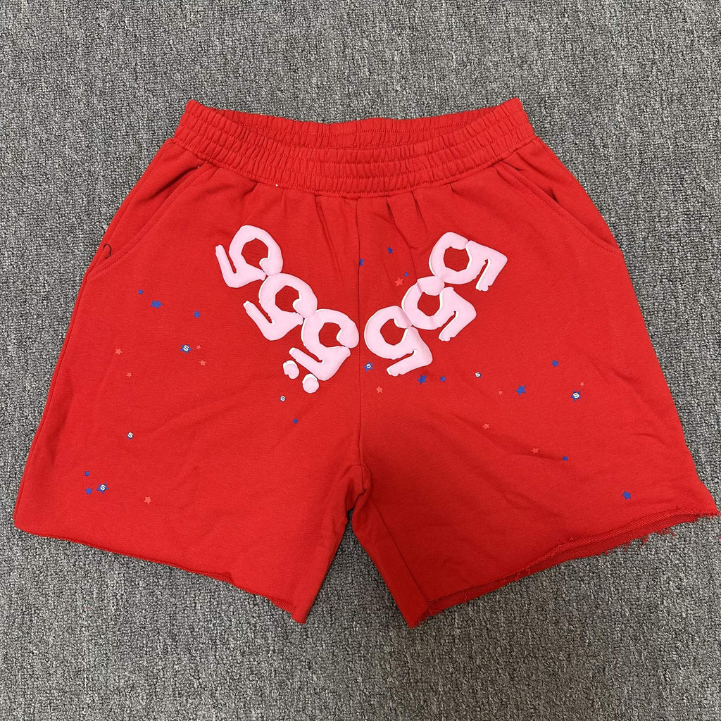 Sp5der 555 Graphic Red Shorts ¡ª hero