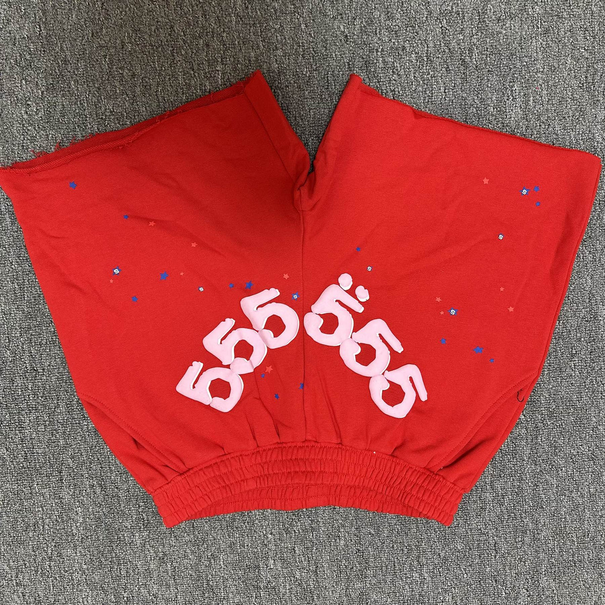 Sp5der 555 Graphic Red Shorts ¡ª front