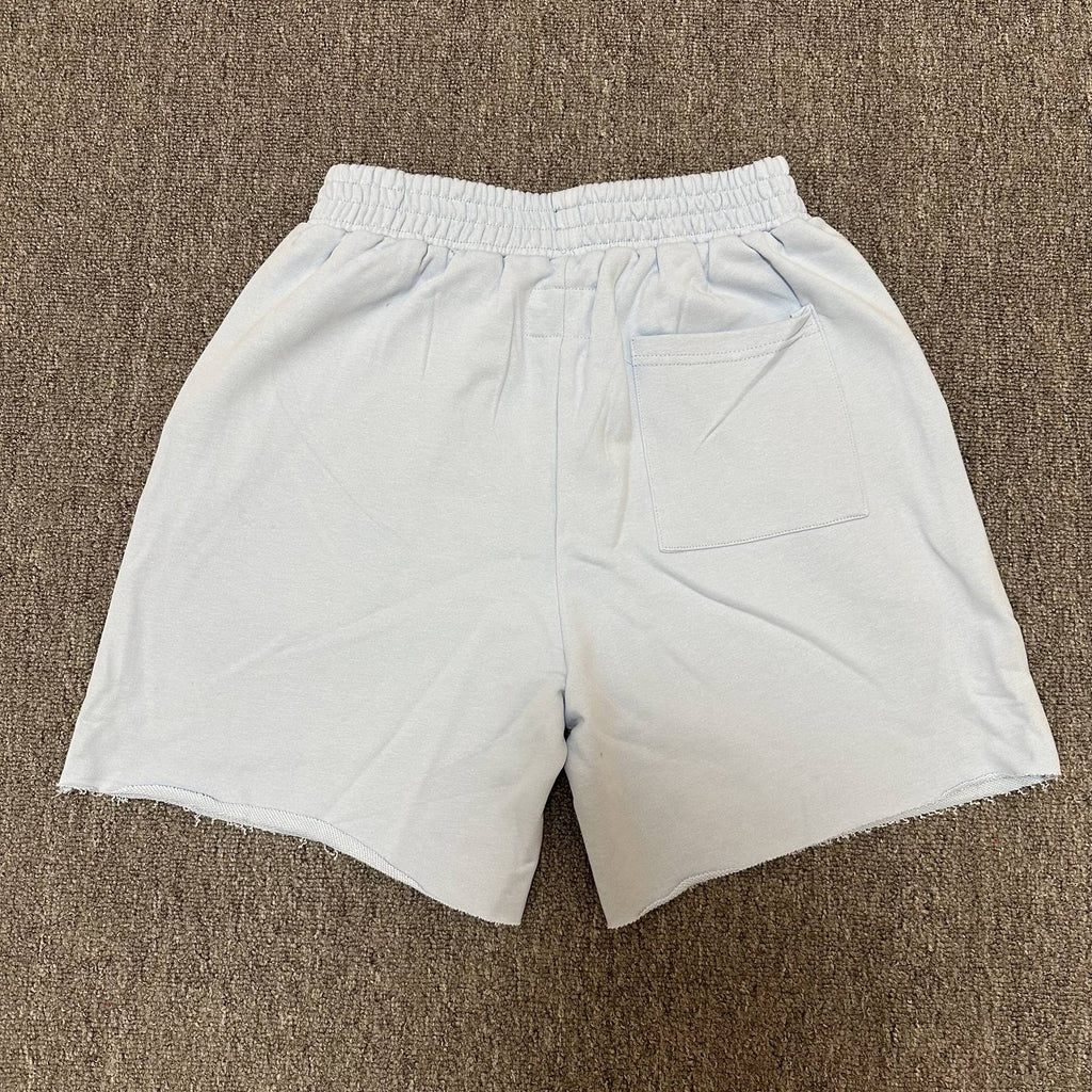 Sp5der Light Blue Rhinestone Logo Sweat Shorts ¡ª back