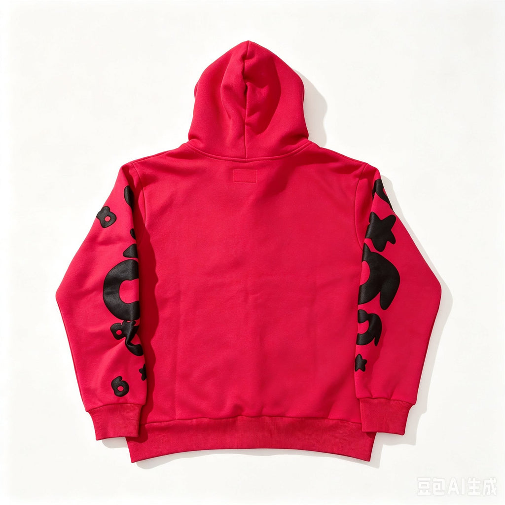 Sp5der Red Graphic Zip Hoodie ¡ª back