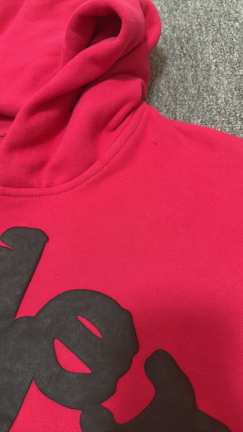 Sp5der Red Graphic Zip Hoodie ¡ª detail