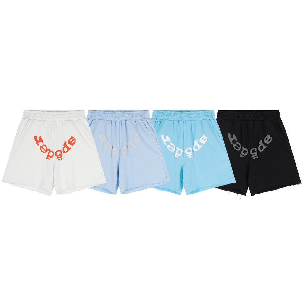 Sp5der Raised Graphic Raw Hem Shorts ¡ª comparison