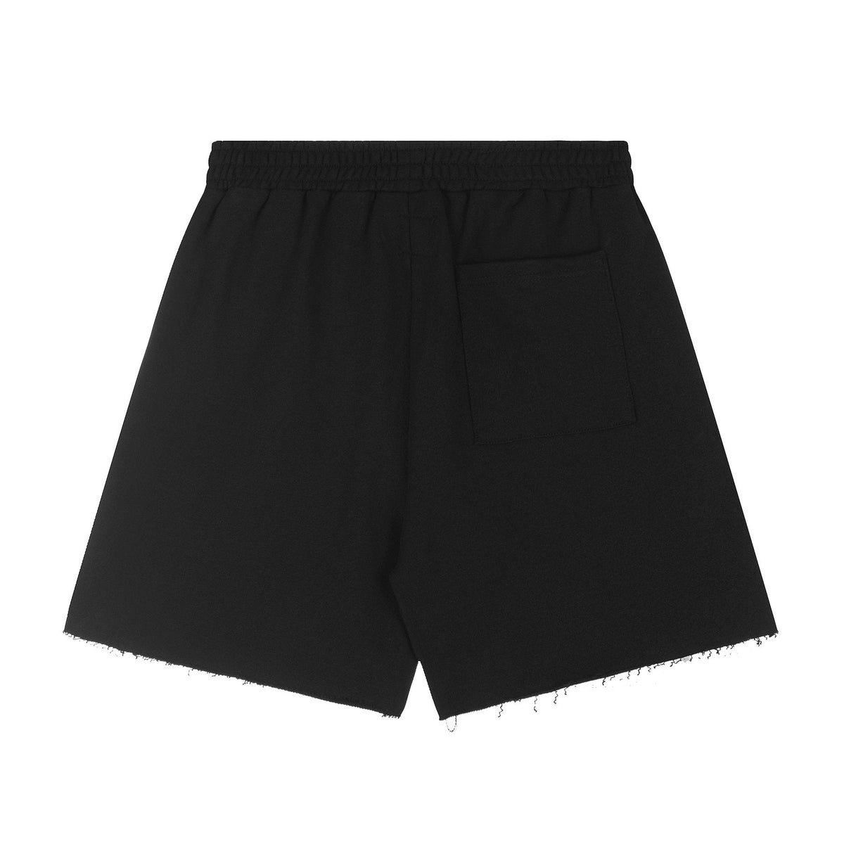 Sp5der Raised Graphic Raw Hem Shorts ¡ª back