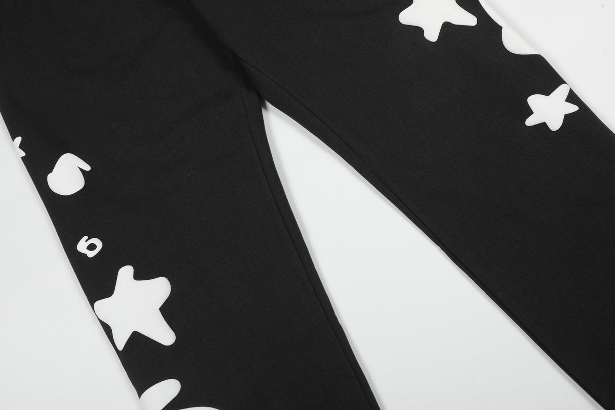 Sp5der Black Graphic Hoodie & Jogger Matching Set ¡ª detail