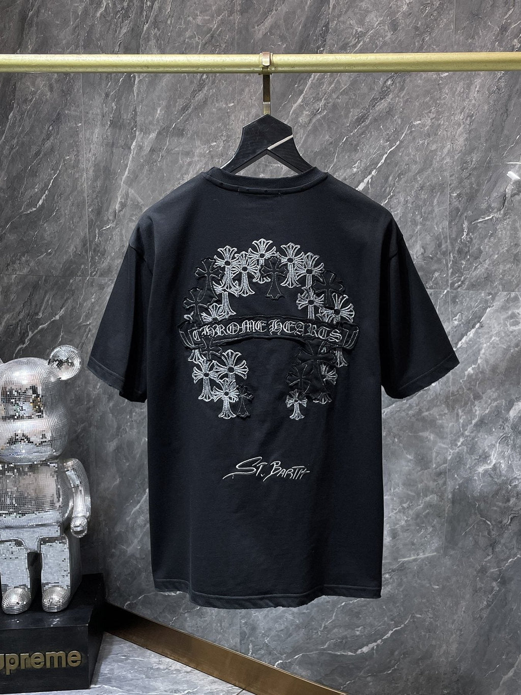 Chrome Hearts Floral Cross Embroidered Graphic T-Shirt ¡ª back