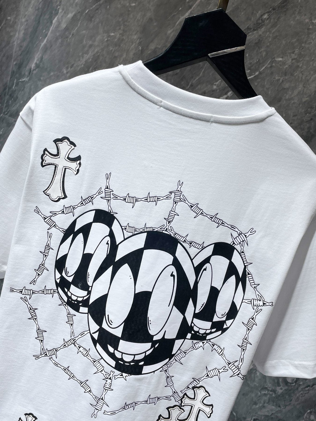 Chrome Hearts Cross & Barbed-Wire Graphic T-Shirt ¡ª detail