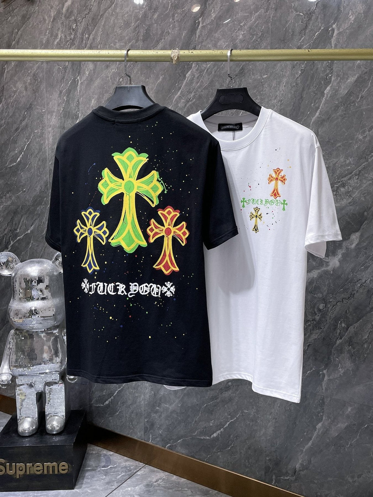Chrome Hearts Cross Graffiti Graphic T-Shirt ¡ª comparison