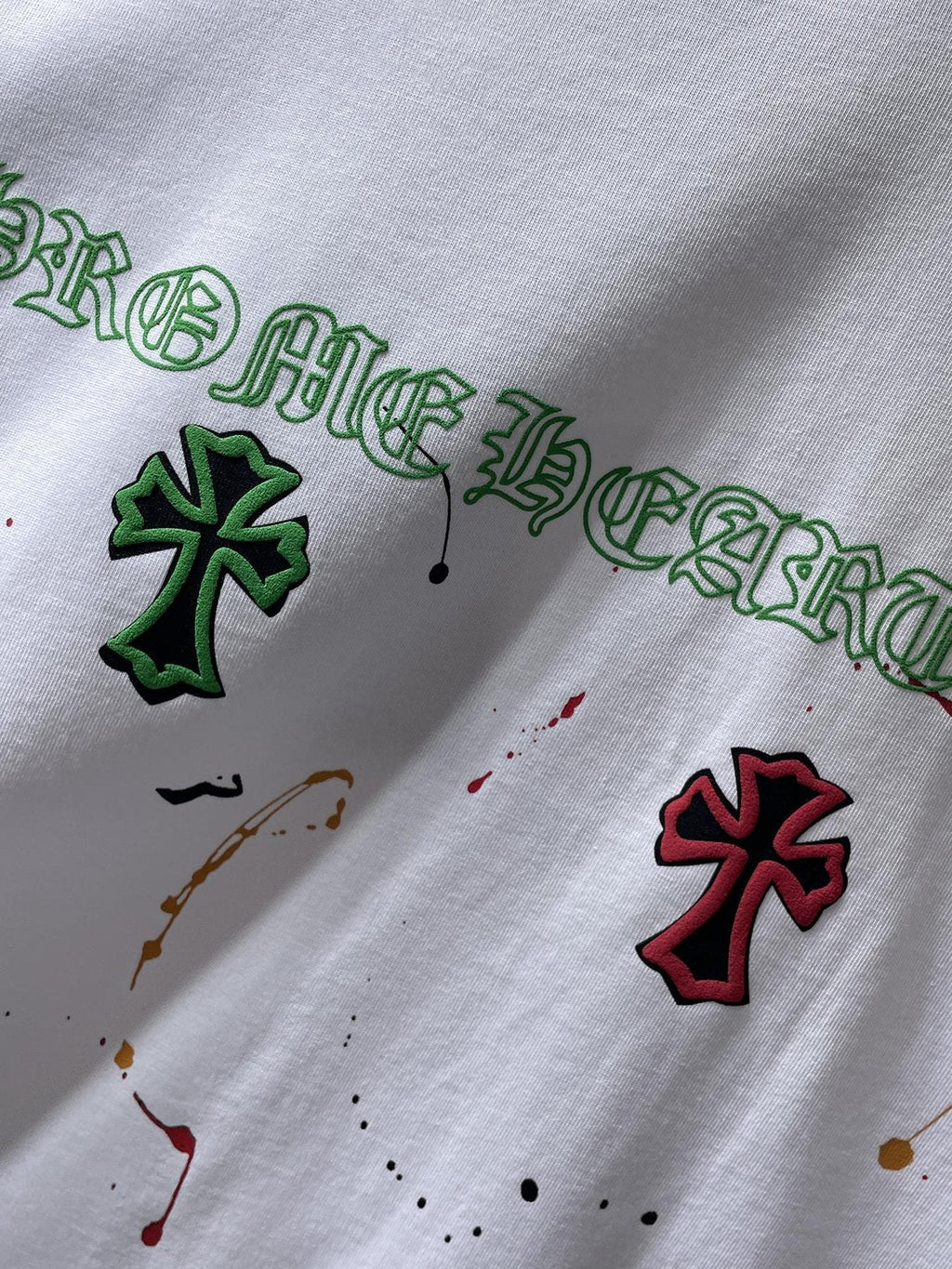 Chrome Hearts Cross Paint Splatter Graphic T-Shirt ¡ª detail