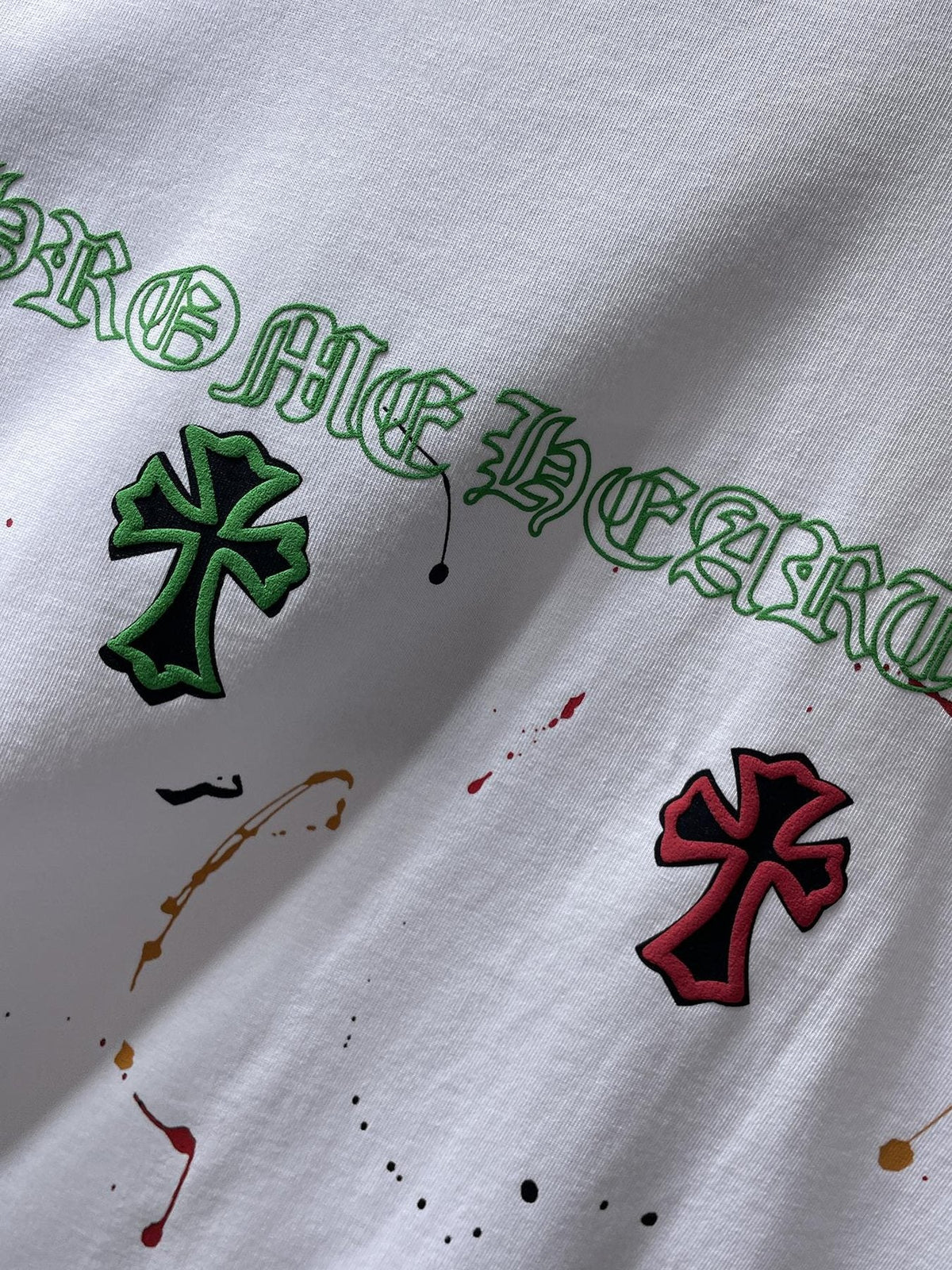 Chrome Hearts Cross Paint Splatter Graphic T-Shirt ¡ª detail