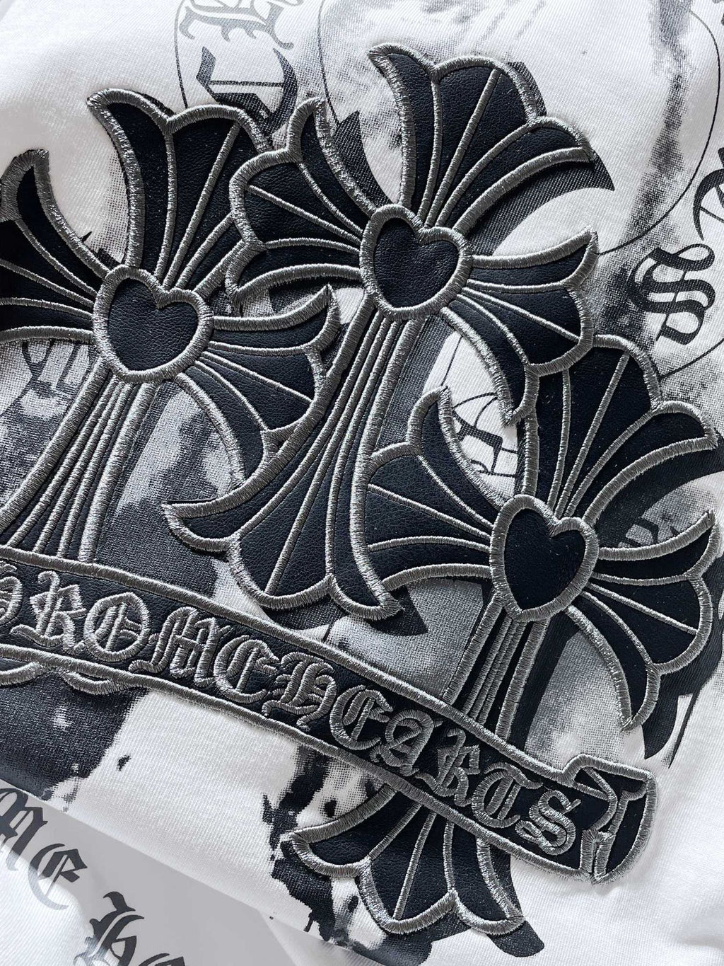 Chrome Hearts Floral Cross Graphic T-Shirt ¡ª detail