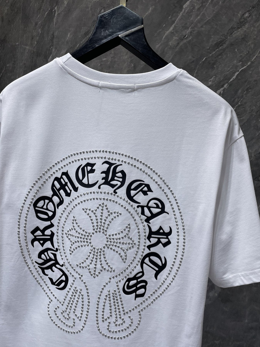 Chrome Hearts Rhinestone Cross Horseshoe Graphic T-Shirt ¡ª detail